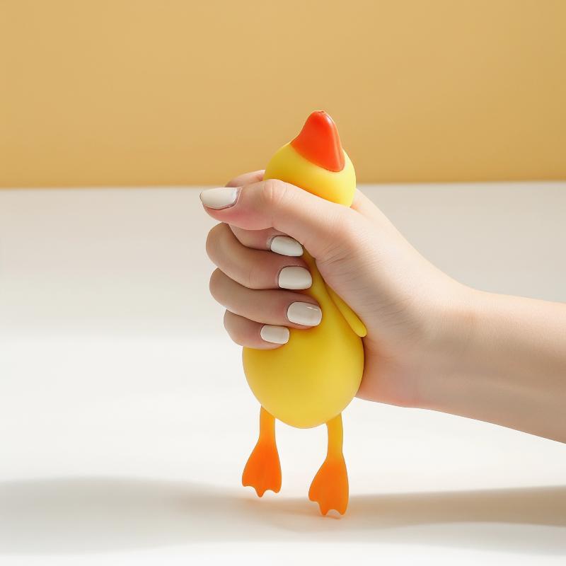 Kids Toys Yellow - بطة قابلة للعصر لتخفيف التوتر، لعبة
