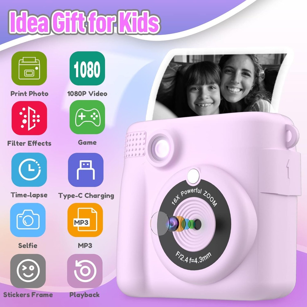 كاميرا طباعة فورية للأطفال، كا - مراجعة Kids Toys Videos وسعره