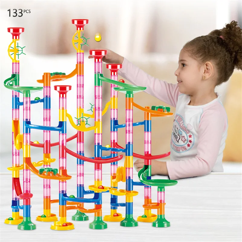 50-142 قطعة لعبة كرة المتاهة ث - مراجعة Marble Run Set وسعره